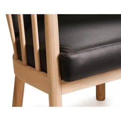 Ohio lænestol i ubehandlet eg - sort læder