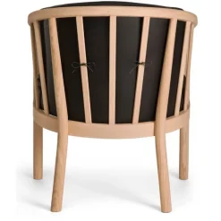 Ohio lænestol i ubehandlet eg - sort læder