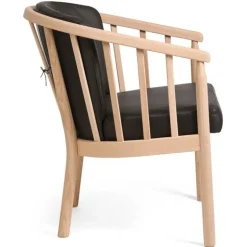 Ohio lænestol i ubehandlet eg - sort læder