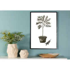 Olive Plakat - Grøn og Hvid