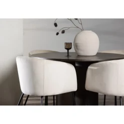 Olivia Rund Spisebordssæt - Beige og Mocca