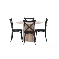 Olivia Rund Spisebordssæt - Sort og Hvid