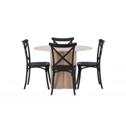 Olivia Rund Spisebordssæt - Sort og Hvid