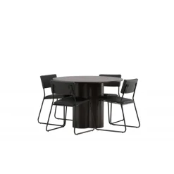 Olivia Rund Spisebordssæt - Sort og Mocca