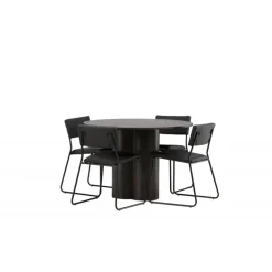 Olivia Rund Spisebordssæt - Sort og Mocca