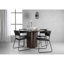 Olivia Rund Spisebordssæt - Sort og Mocca