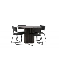 Olivia Rund Spisebordssæt - Sort og Mocca