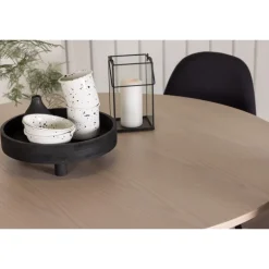 Olivia Rund Spisebordssæt - Sort og Hvid