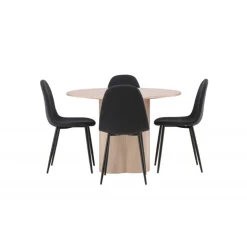 Olivia Rund Spisebordssæt - Sort og Hvid