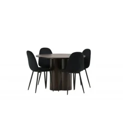 Olivia Rund Spisebordssæt - Sort og Mocca
