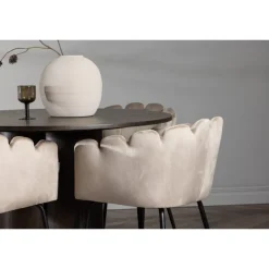 Olivia Rund Spisebordssæt - Beige og Mocca