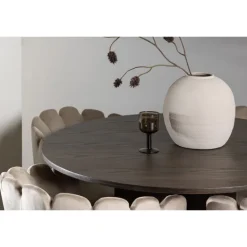 Olivia Rund Spisebordssæt - Beige og Mocca