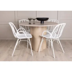 Olivia Rund Spisebordssæt - Hvid