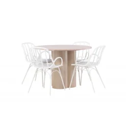 Olivia Rund Spisebordssæt - Hvid