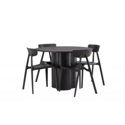 Olivia Rund Spisebordssæt - Sort