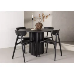 Olivia Rund Spisebordssæt - Sort
