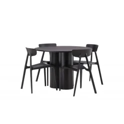 Olivia Rund Spisebordssæt - Sort