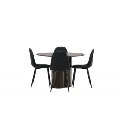 Olivia Rund Spisebordssæt - Sort og Mocca