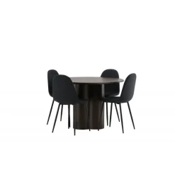 Olivia Rund Spisebordssæt - Sort og Mocca