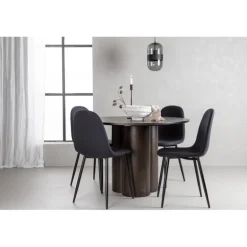 Olivia Rund Spisebordssæt - Sort og Mocca
