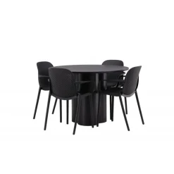 Olivia Rund Spisebordssæt - Sort