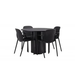 Olivia Rund Spisebordssæt - Sort