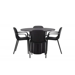 Olivia Rund Spisebordssæt - Sort