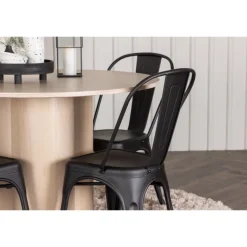 Olivia Rund Spisebordssæt - Sort og Hvid