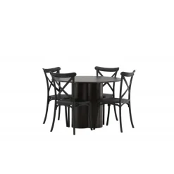 Olivia Rund Spisebordssæt - Sort og Mocca