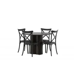 Olivia Rund Spisebordssæt - Sort og Mocca