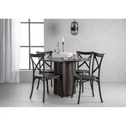 Olivia Rund Spisebordssæt - Sort og Mocca