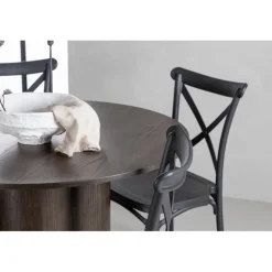 Olivia Rund Spisebordssæt - Sort og Mocca