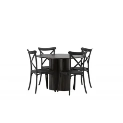 Olivia Rund Spisebordssæt - Sort og Mocca