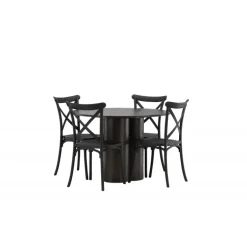 Olivia Rund Spisebordssæt - Sort og Mocca