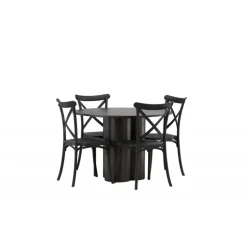 Olivia Rund Spisebordssæt - Sort og Mocca