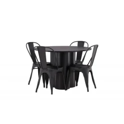 Olivia Rund Spisebordssæt - Sort