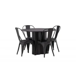 Olivia Rund Spisebordssæt - Sort