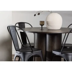 Olivia Rund Spisebordssæt - Sort og Mocca