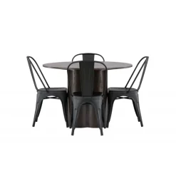 Olivia Rund Spisebordssæt - Sort og Mocca