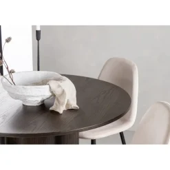 Olivia Rund Spisebordssæt - Beige og Mocca