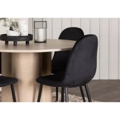 Olivia Rund Spisebordssæt - Sort og Hvid