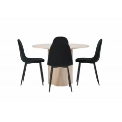 Olivia Rund Spisebordssæt - Sort og Hvid