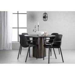 Olivia Rund Spisebordssæt - Sort og Mocca