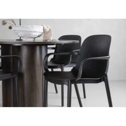 Olivia Rund Spisebordssæt - Sort og Mocca