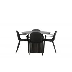 Olivia Rund Spisebordssæt - Sort og Mocca