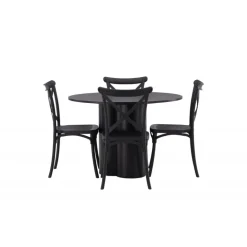 Olivia Rund Spisebordssæt - Sort