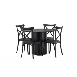 Olivia Rund Spisebordssæt - Sort
