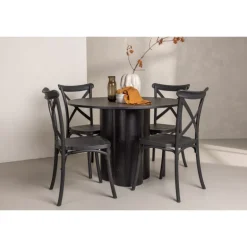 Olivia Rund Spisebordssæt - Sort