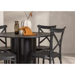 Olivia Rund Spisebordssæt - Sort