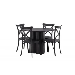 Olivia Rund Spisebordssæt - Sort